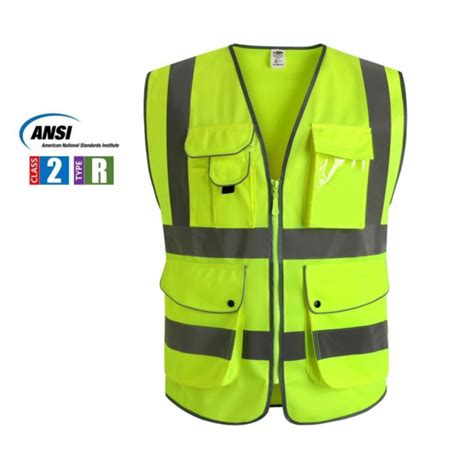 Class 2 Yellow Surveyors Vest Reflective Safety Vest Lightweight Size