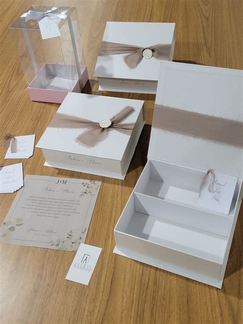 Caixa Convite Casamento Padrinhos Cinza E Nude Elo