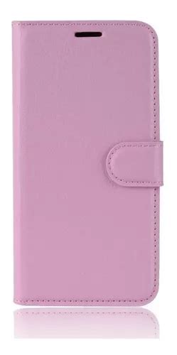 Capa Capinha Carteira Flip Couro Lg G S Thinq Tela De Cor Rosa