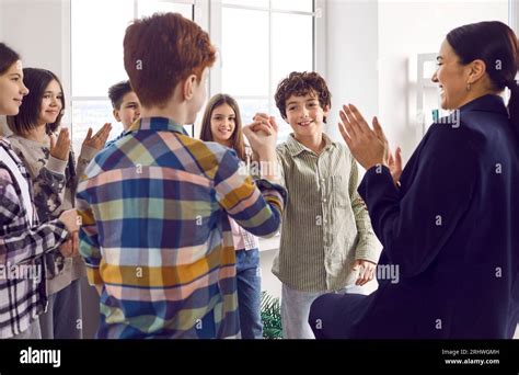 Classmates Meeting After Summer Holidays Back To School And Education