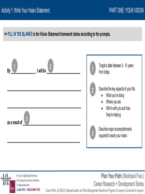 Fillable Online Vision Statement Examples and Step-by-Step Template Fax ...