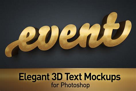 Elegant 3D Text Photoshop Mockups | Creative Mockup Templates ...