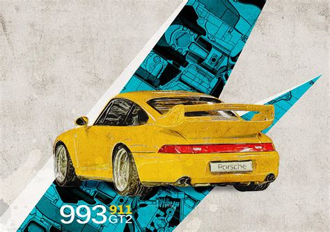 Porsche 993 Gt2 Digital Art By Yurdaer Bes Fine Art America