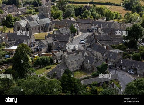 Aerial view corfe castle hi-res stock photography and images - Alamy