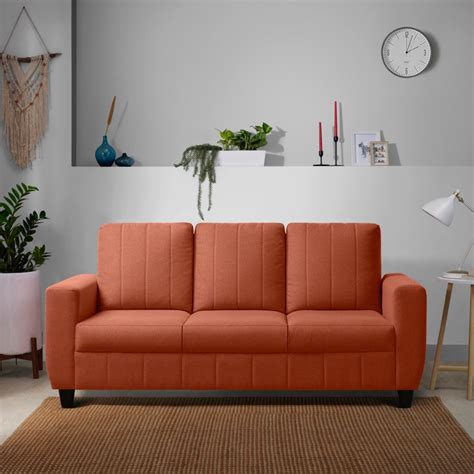 Buy Sofa Bae 3 Seater Orange Color Sofa Online In India Sleepyhead