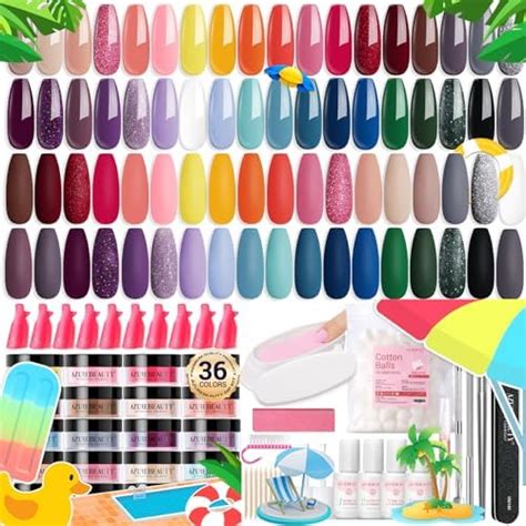 Amazon AZUREBEAUTY 29 Pcs Dip Powder Nail Kit Starter 20 Colors Classic Brown Nude