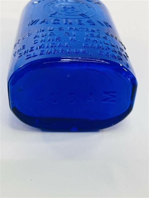 Antique 1906 Blue Milk Of Magnesia Medicine Bottle Glass | #4541903211