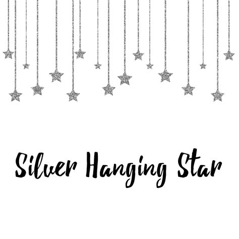 Silver Hanging Star Clipart Silver Star Clipart Hanging Etsy