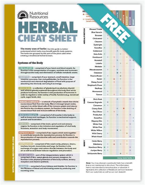 Herbal Cheat Sheet