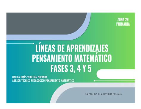 Lineas De Progresi N De Desarrollo De Aprendizajes De Pensamiento