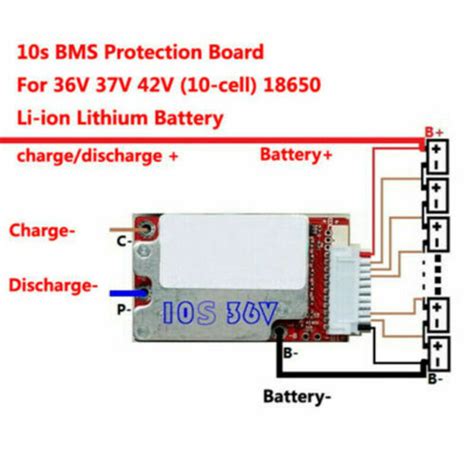 10S BMS Card 36V 15A Akku Batterie Schutz Platine BMS PCB für Ebike