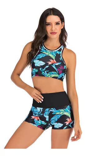 Chaleco Deportivo Split Boxer Bikini Suit Aoni Flower Meses sin interés