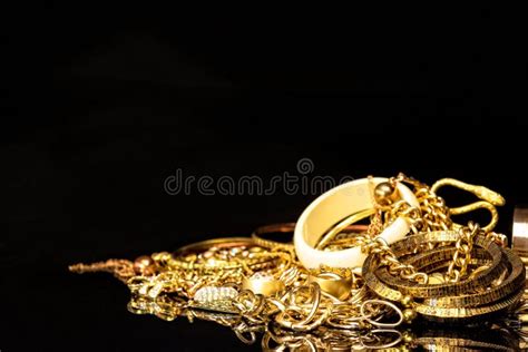 Gold fashion jewelry. stock photo. Image of closeup, macro - 59136474