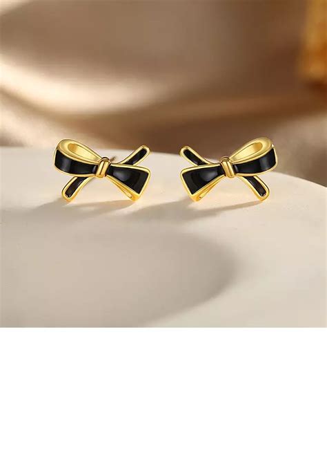 Buy Mooclife Sterling Silver Plated Gold Simple Sweet Enamel Ribbon