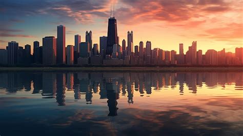 Premium AI Image | Chicago skyline silhouette