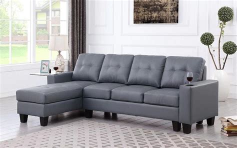 Grey Leather Sectional Canada - Grey Sectional For Sale - Furnberry