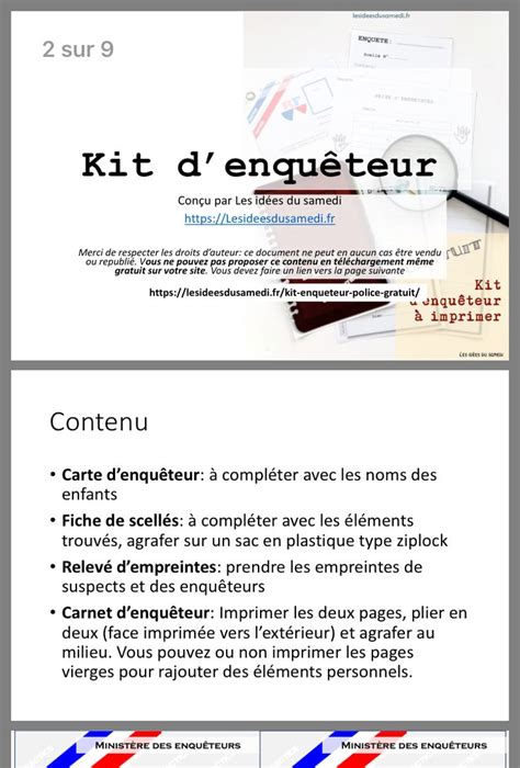 Kit D Enqu Teur Imprimer Pour Mener L Enqu Te Et Jouer Aux D Tectives