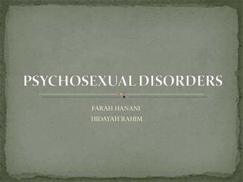 Psychosexual Disorders Ppt