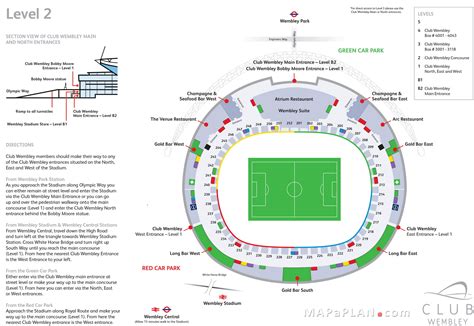 Wembley Stadium Seating Plan Level 2 Club Wembley