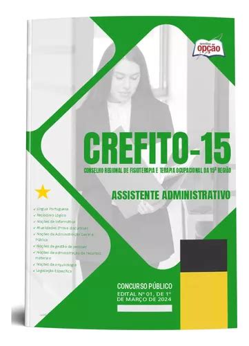 Apostila Crefito Regi O Assistente Administrativo Editora Op O