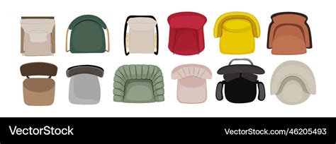 armchairs chairs  interior design set top view vector image