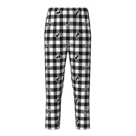 Cauagu Black Tartan Plaid For Cute Pajamas Pants Elastic Waist Pajama