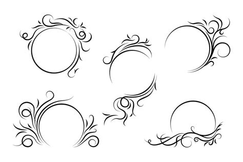 Swirls Frames Clipart, Floral Decorative Element