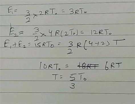 If 4 Moles Of An Ideal Monatomic Gas At Temperature 400K Is Mixed With