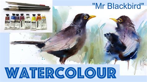 Mr Blackbird In Watercolour Youtube