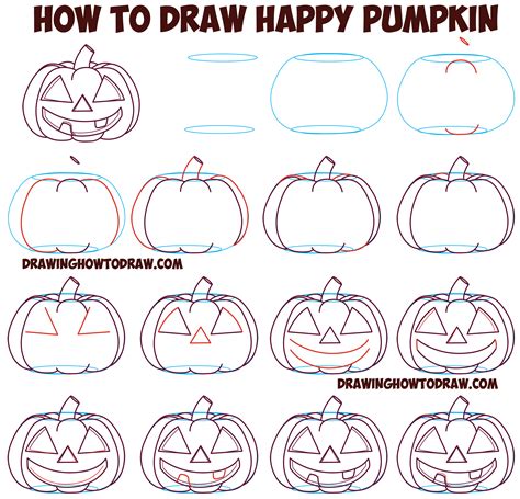 Huge Guide To Drawing Cartoon Pumpkin Faces Jack Olantern Faces