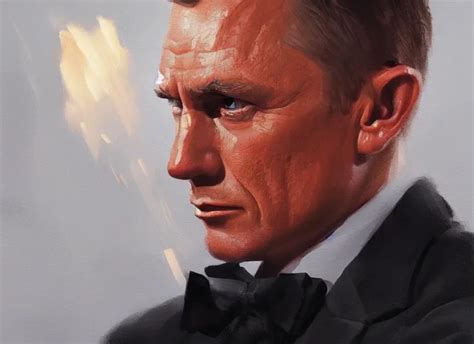 James Bond Concept Art Oil Painting By Jama Jurabaev Stable