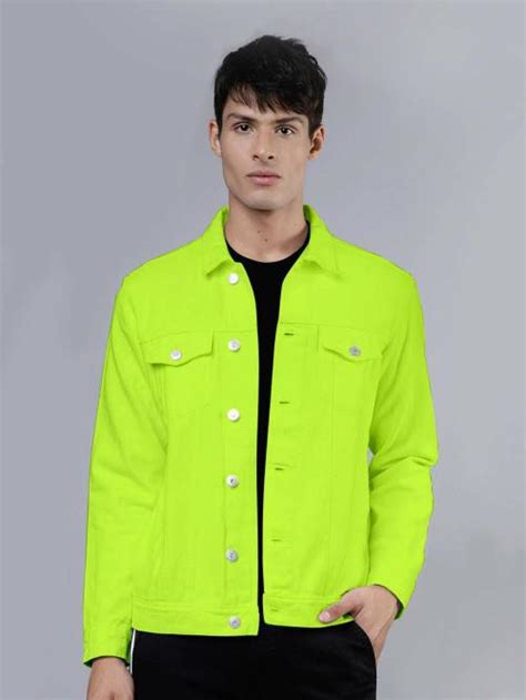 Buy Klizen Men Green Solid Denim Full Sleeve Jacket Online At Best