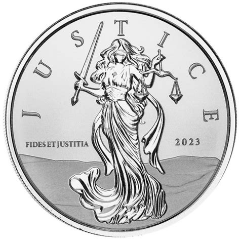 2023 1 Oz Silver Bullion Gibraltar Lady Justice Prooflike Coin Bu