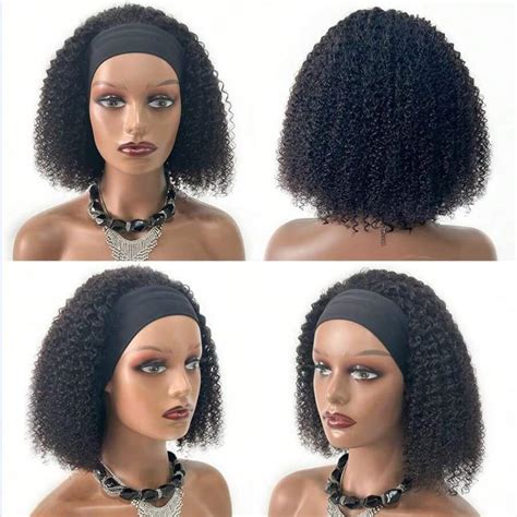 Peluca Diadema De Cabello Humano Rizado Afro De Densidad Pelucas