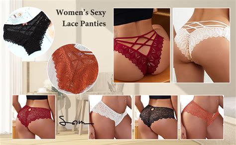 SHAINE 5er Pack String Tanga Set Damen Spitze Unterhosen Sexy Dessous