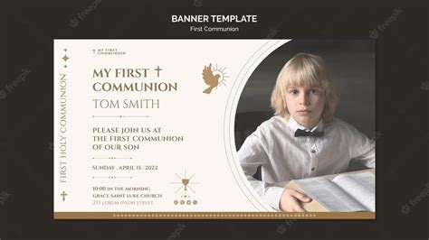 Free Psd Flat Design First Communion Banner Template Regarding First