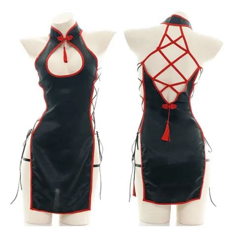 Vestido De Lingerie Sexy E Oco Para Casal Cheongsam Cosplay Parcelamento Sem Juros