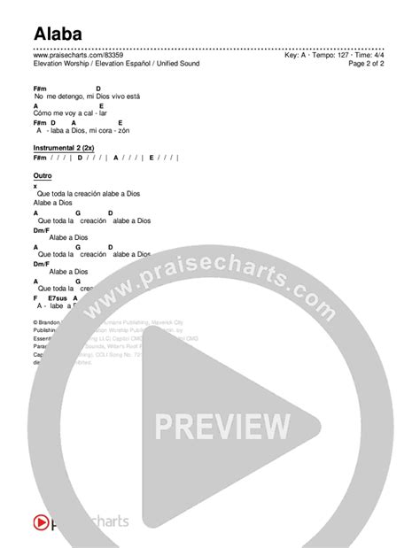 Alaba Chords Pdf Elevation Worship Elevation Espa Ol Unified Sound