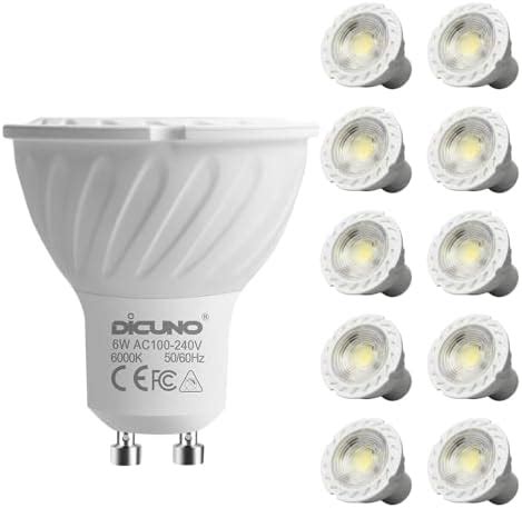 DiCUNO GU10 LED Bulbs 6W 60W Halogen Bulb Replacement Equivalent 600