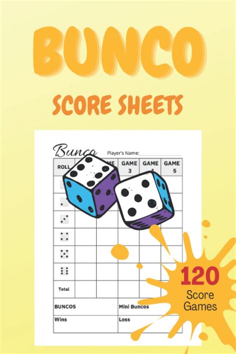 Buy Bunco Score Sheets 120 Bunco Score Pads Score Record Book For