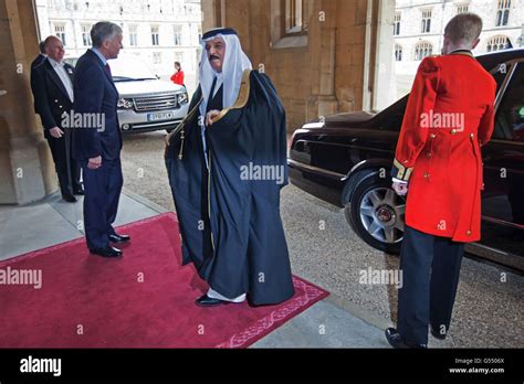 His Majesty The King Of Bahrain Hamad Bin Isa Al Khalifa Arrives At Windsor Castle For The