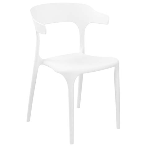 Chaises De Salle Manger Blanches En Plastique Empilables Demi