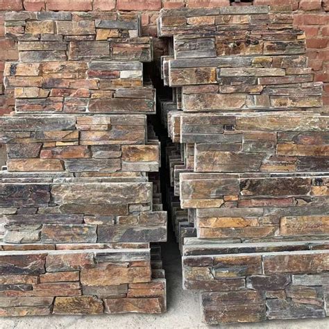 Dark Rusty Slate Stacked Natural Culture Stone With Corners China