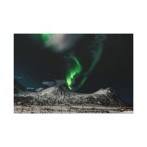 Beautiful Night Sky Northern Lights Landscape Matte Canvas Home Wall ...