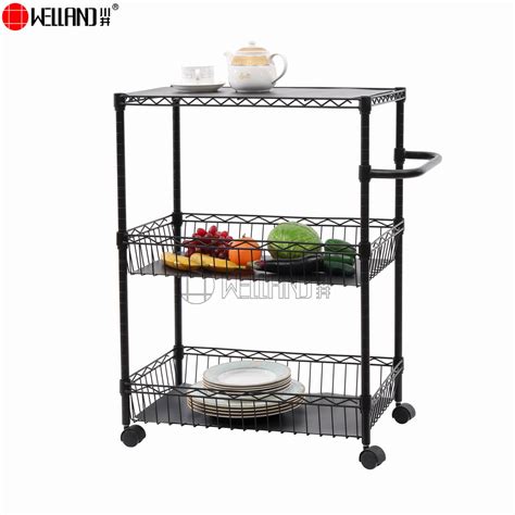 3 Tier Kitchen Trolley With Basket