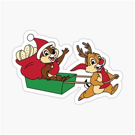 "The Cartoon Chip n Dale Rangers on a Christmas sleigh" Sticker for ...