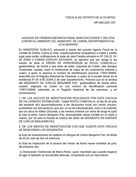 Orden De Aprehensi N Y Allanamiento Fiscalia De Distrito De Alta