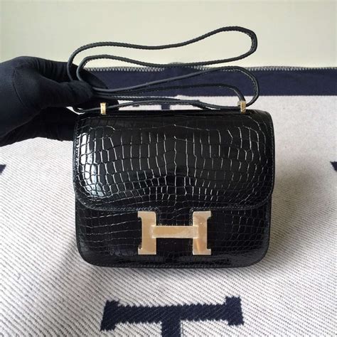 Online Shopping Hermes Black Crocodile Leather Constance Bag 19cm - H ...