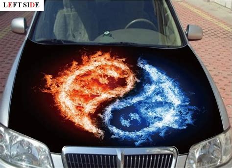 LEFT SIDE Car Stickers HD Inkjet Flame Fire Ghost Vinyl Car Styling ...