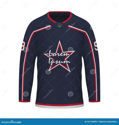 Realistic Ice Hockey Shirt of Columbus, Jersey Template Stock Vector